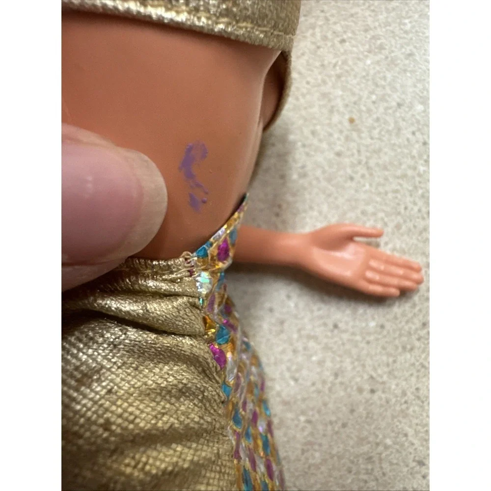 Mattel Jewel Hair Gold Mermaid Barbie Blonde Longest Hair Barbie Doll 1995